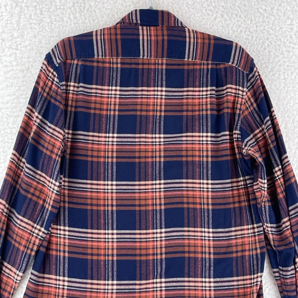 J. Crew Mercantile Blue Plaid Button-Down Casual Shirt Mens Long Sleeve‎ Size M